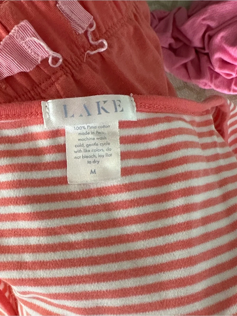 Lakes Luxury brand ..Women’s Coral Stripe Tank & Solid Lounge Pant Set - Picture 5 of 5